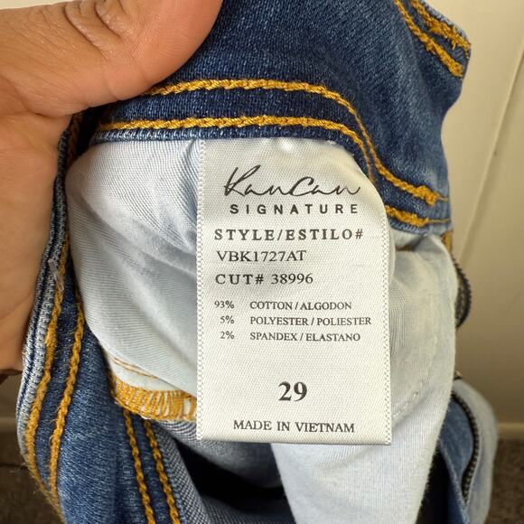 KanCan Mid Rise Ankle Skinny Frayed Hem Jeans - Picture 4 of 7